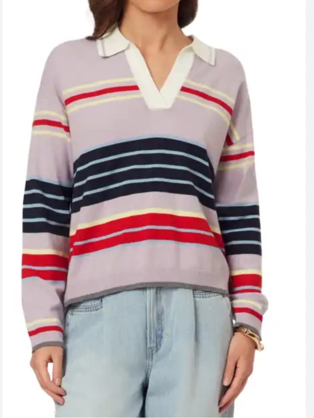 Scotch & soda NWT iris engineered striped rugby pullover polo sweater sz L